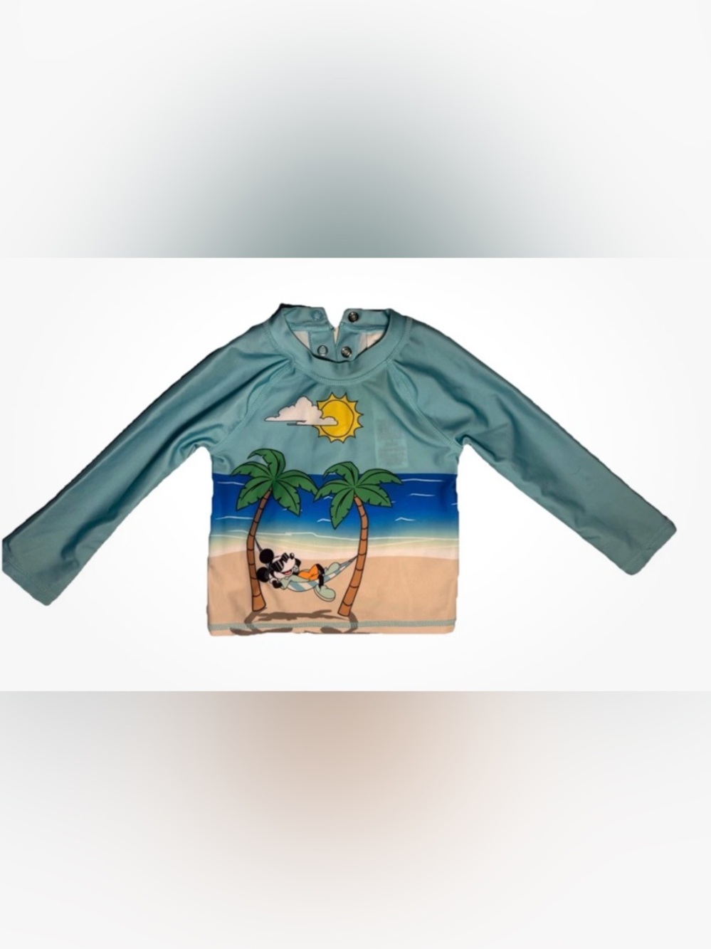 Disney Toddler Mickey Mouse Mint Blue Palm Tree Rashguard
